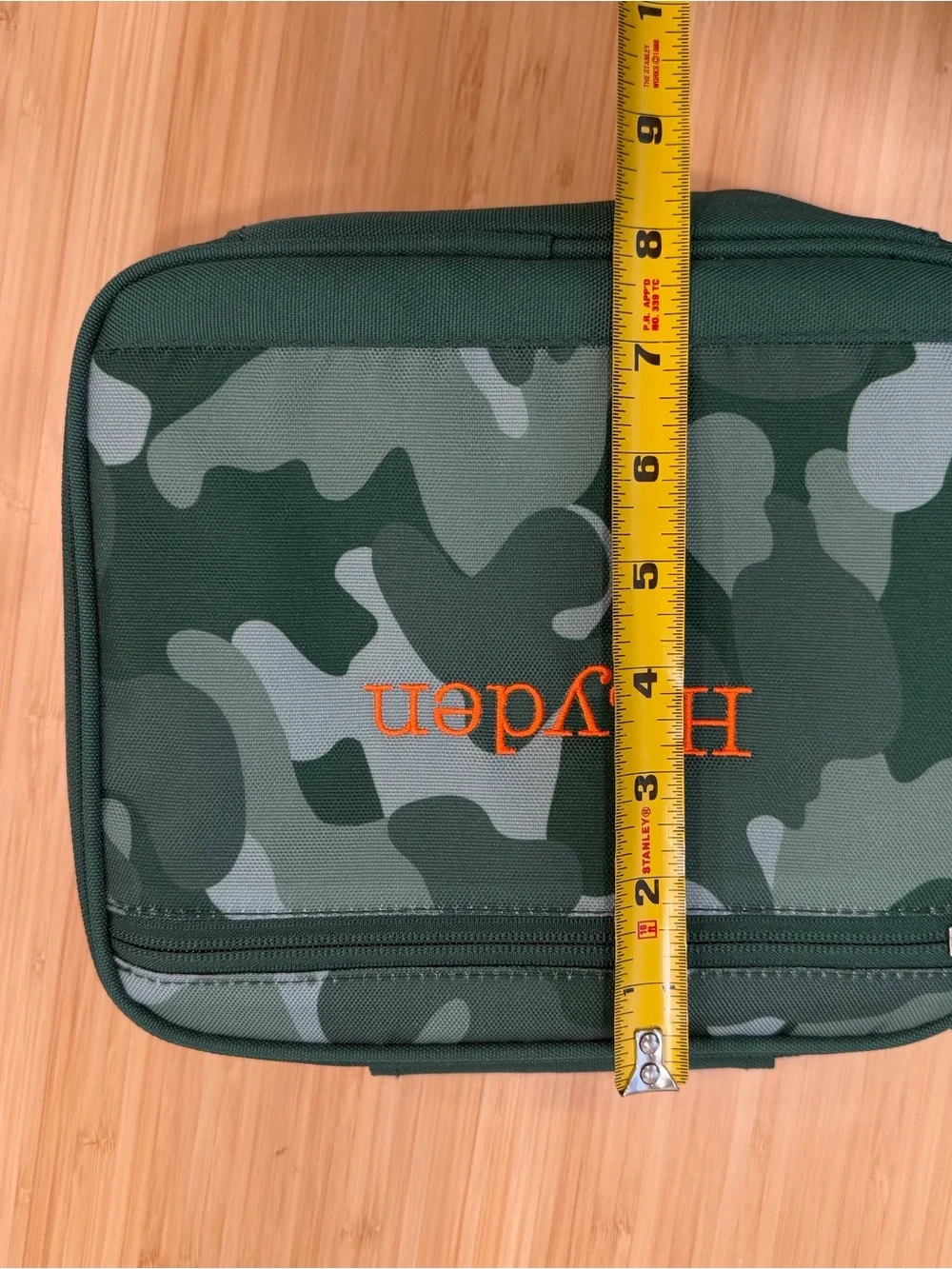 Pottery Barn Kids Camo Lunch Bag Hayden Embroidery Green Box 8.5